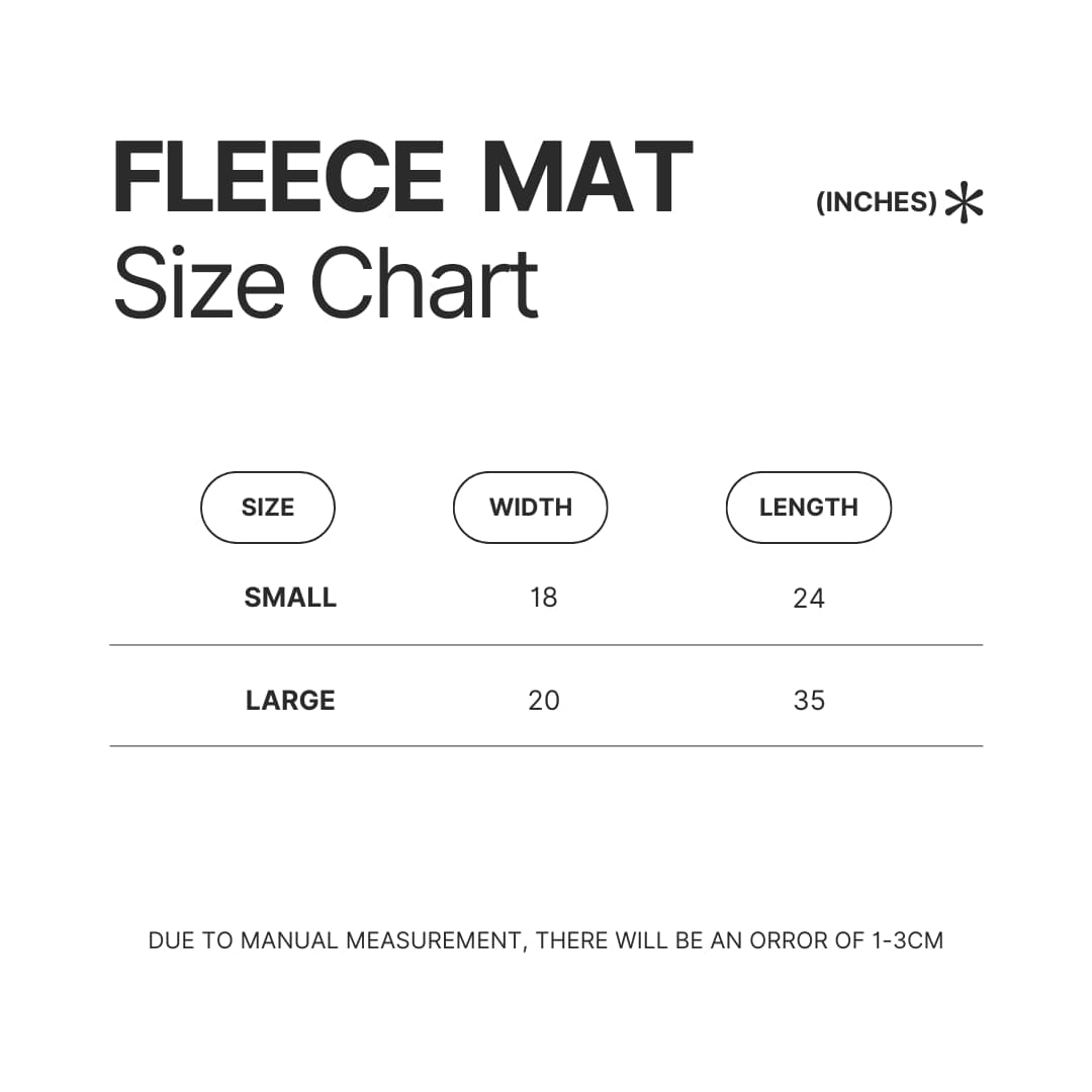 Fleece Mat Size Chart - Olivia Rodrigo UK Shop