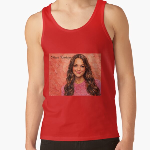 Olivia Rodrigo Portrait In Pink Tank Top - Image 4