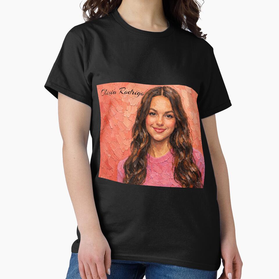 Olivia Rodrigo Portrait In Pink T-shirt
