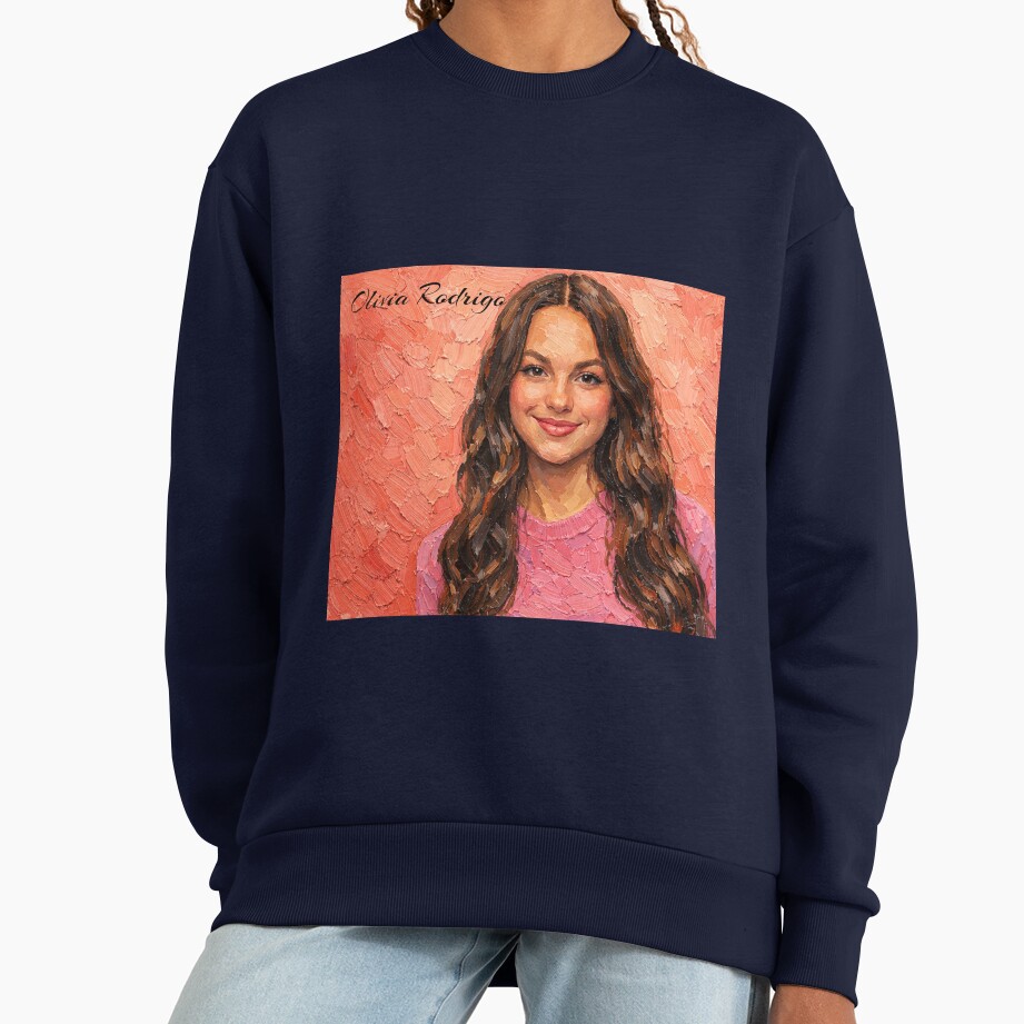 Olivia Rodrigo Portrait In Pink Sweatshirt - Image 5