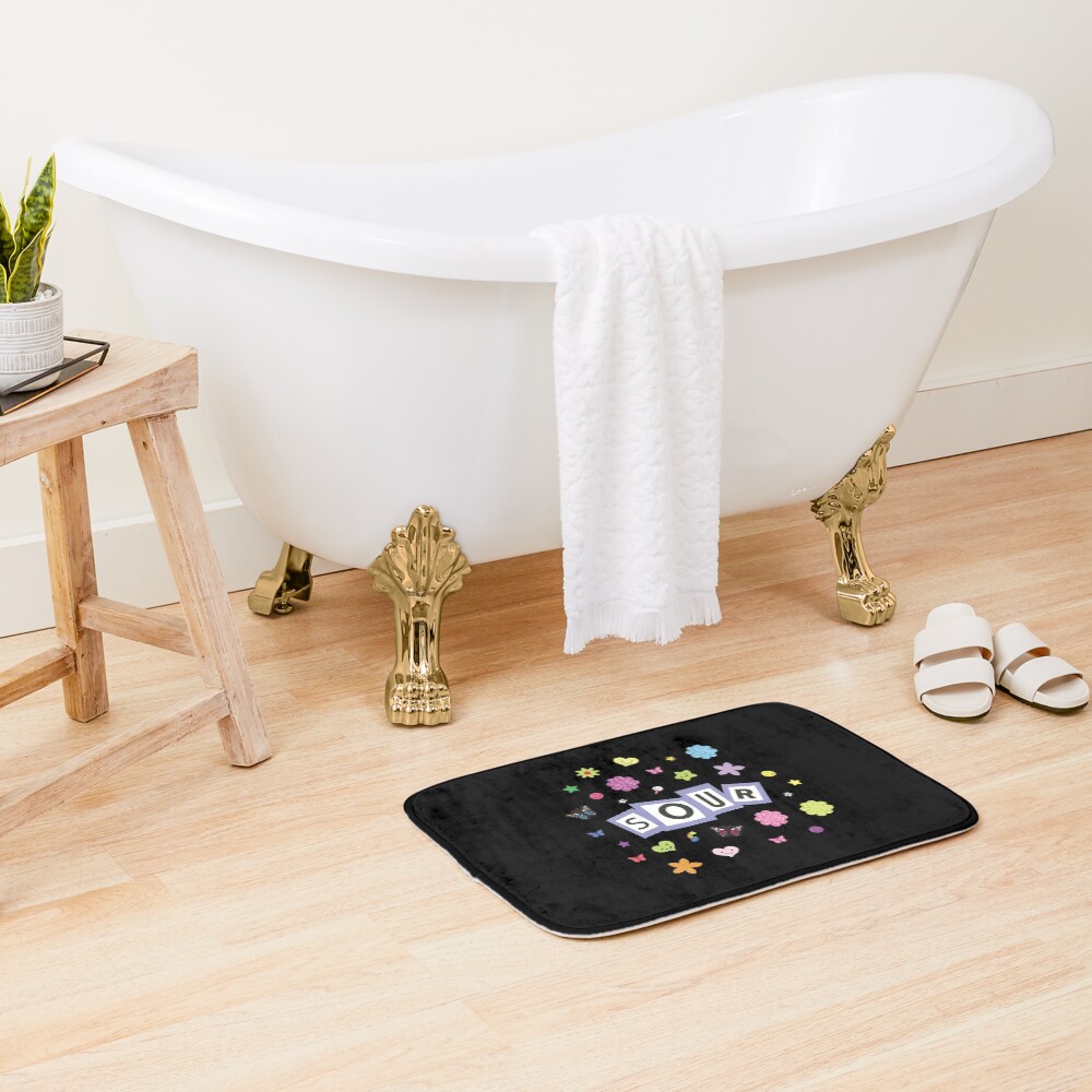 Olivia Rodrigo Sour Title Stickers Bath Mat - Image 2