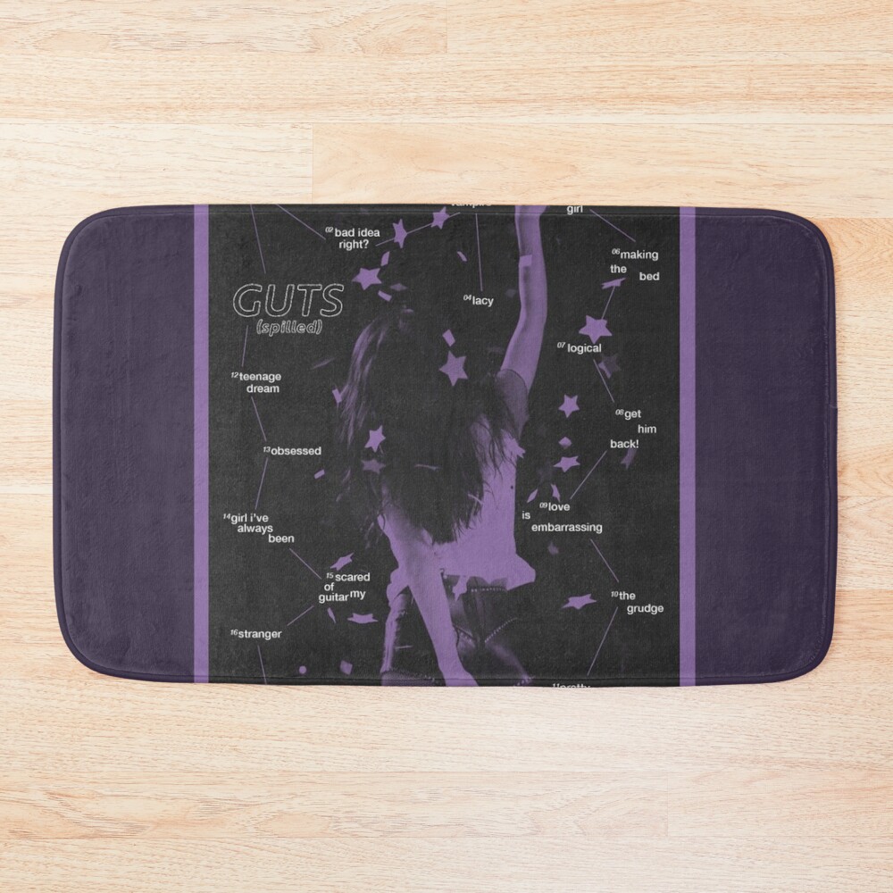 Olivia Rodrigo Guts Spilled Purple Aesthetic Bath Mat
