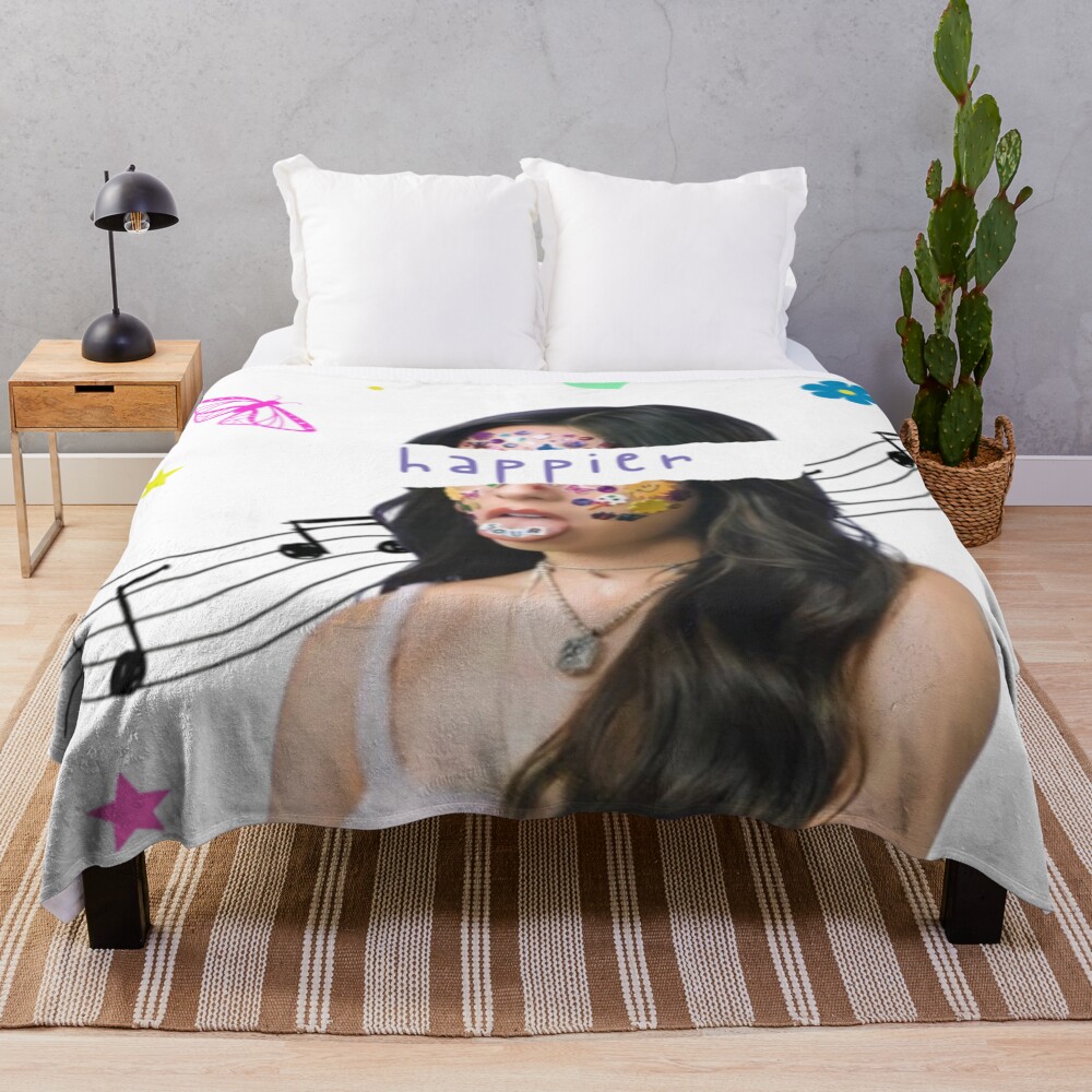 Happy Olivia Rodrigo Cute Girl Throw Blanket