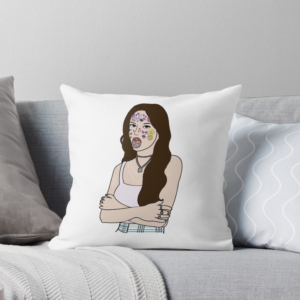 Olivia Rodrigo Sour Tour Fan Art Throw Pillow