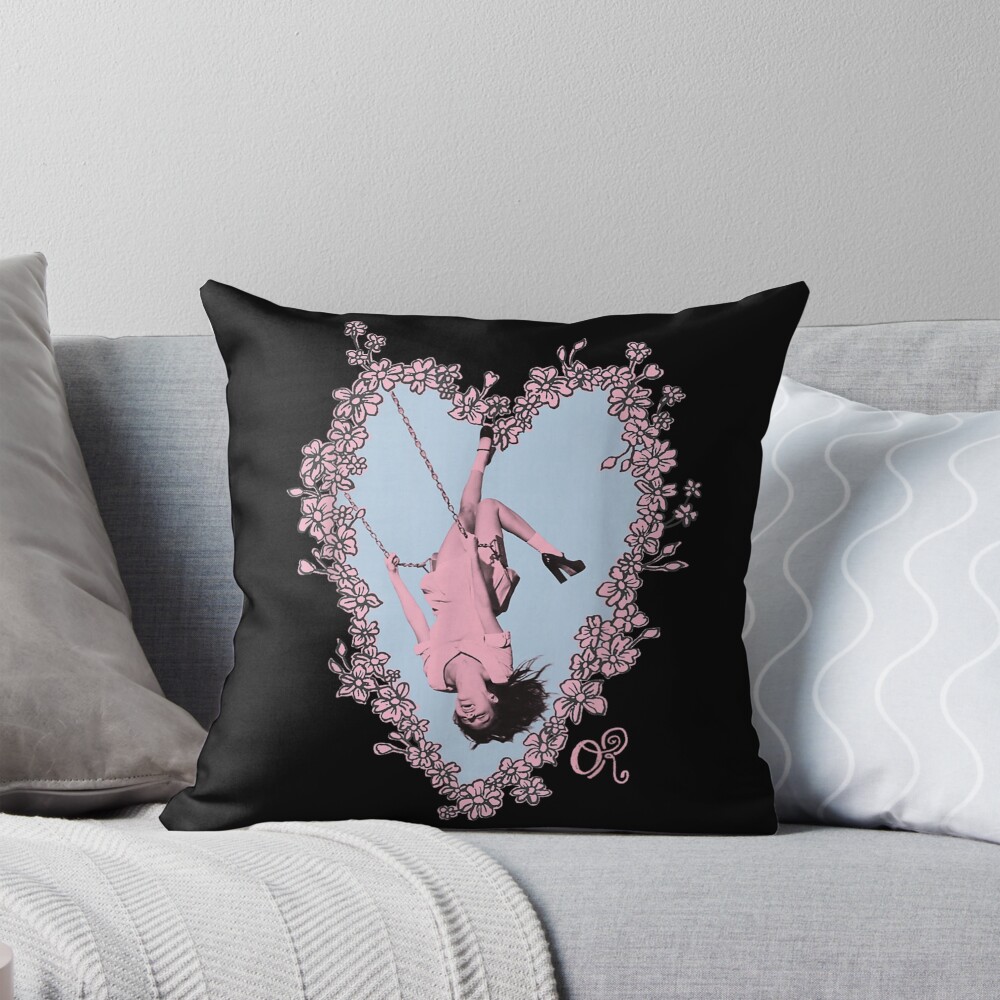 Olivia Rodrigo Heart Swing Floral Throw Pillow